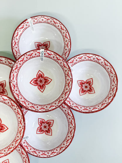 Juego de 8 bowls rojos