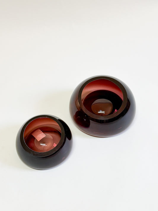 Set 2 fruteros morado quemado