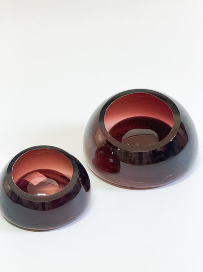 Set 2 fruteros morado quemado