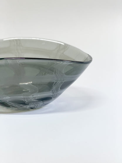 Frutero de cristal grande gris