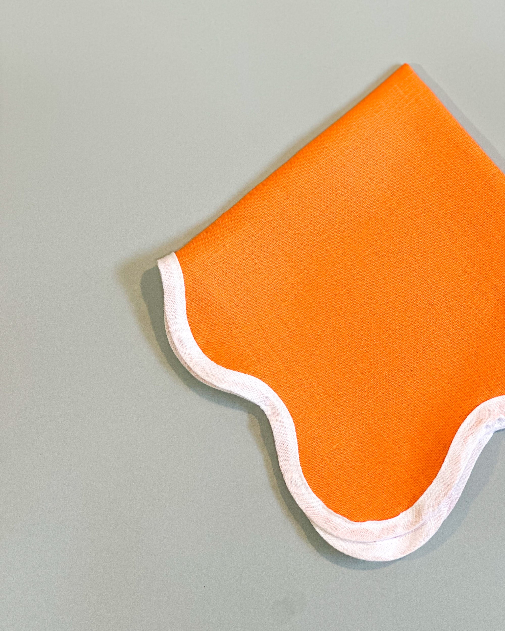 Juego de 4 Servilletas de lino | Color naranja