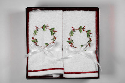 SET CHAROLA 4 TOALLAS FACIALES CORONA DE COLORES