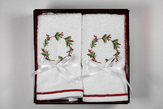 SET CHAROLA 4 TOALLAS FACIALES CORONA DE COLORES