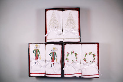 SET CHAROLA 4 TOALLAS FACIALES ARBOL PLATEADO