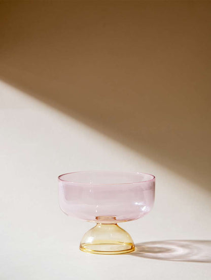 Juego de 4 Bowls para helado de cristal l Rosa