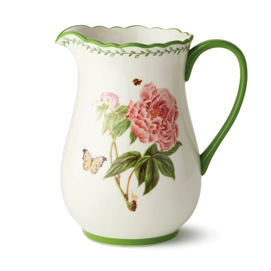 Jarra de cerámica blanca con flores l Maribella