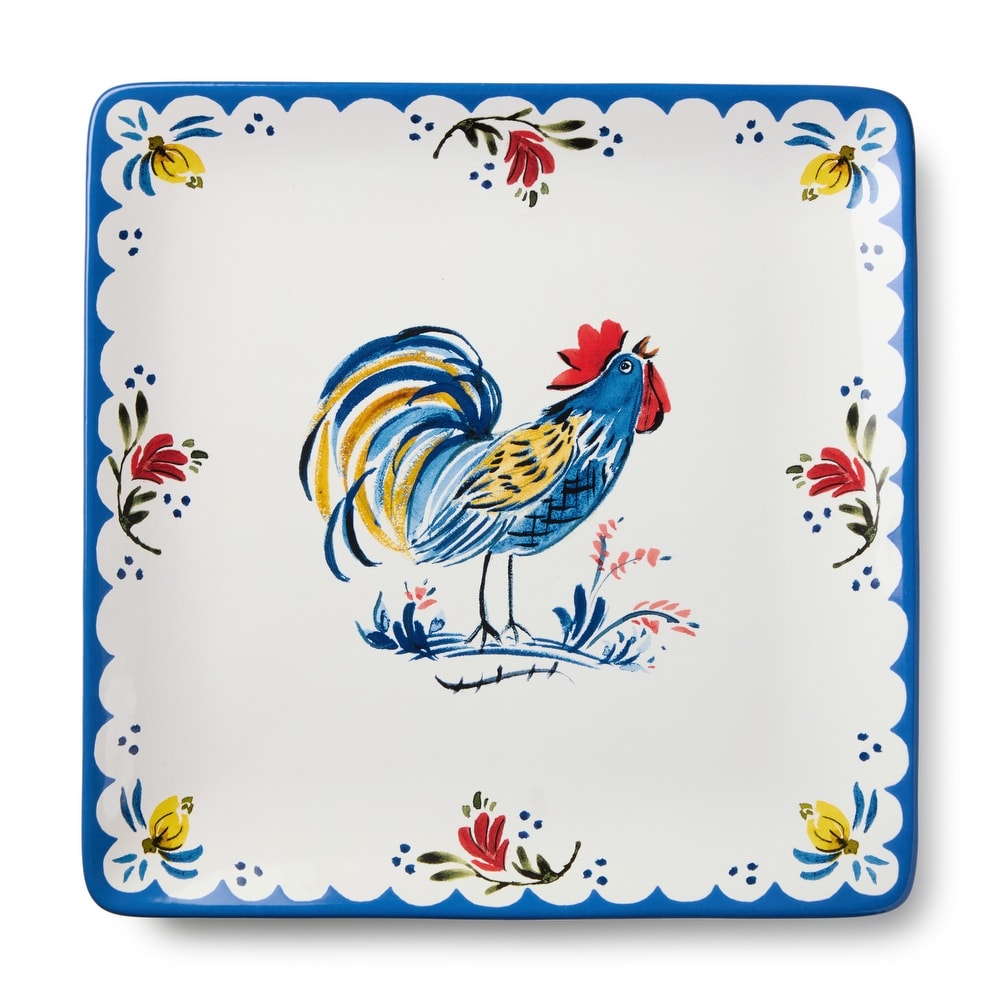 Plato Cuadrado Gallo