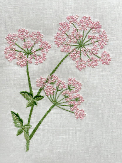 Par toallas de lino tres flores