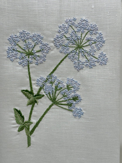 Par toallas de lino tres flores