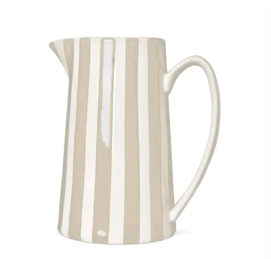 Jarra de cerámica Striped l Color Beige