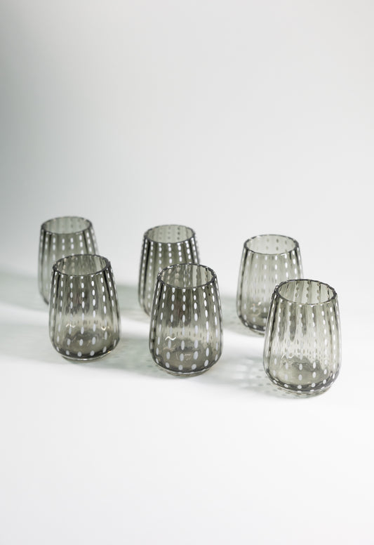 Juego de 4 vasos de cristal l Color Humo