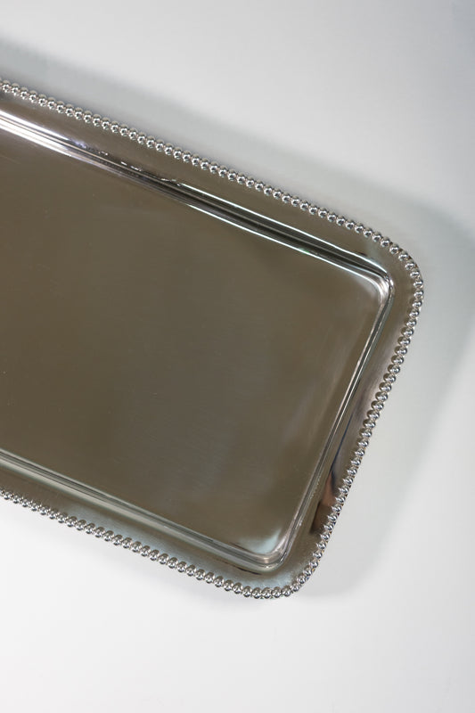 Charola Borde con Perlas l Nickel