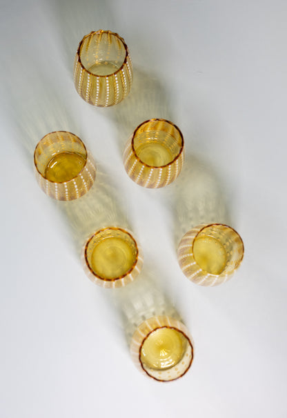 Juego de 4 vasos de cristal l Color Ambar