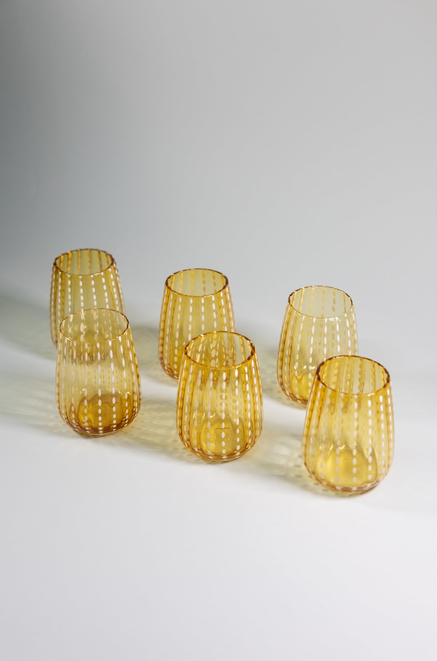 Juego de 4 vasos de cristal l Color Ambar