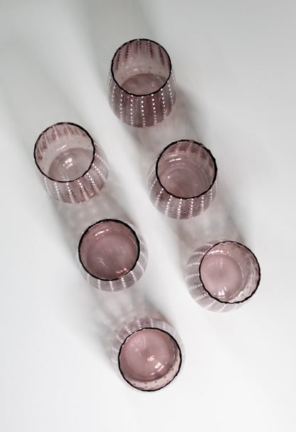 Juego de 4 vasos de cristal l Color Morado