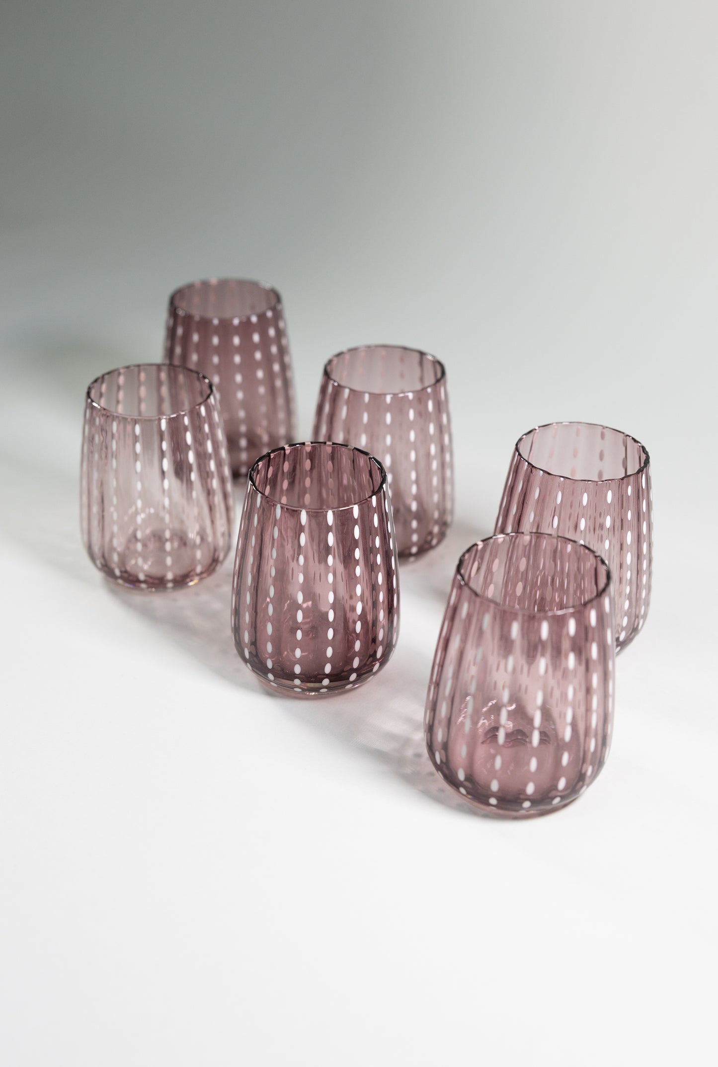 Juego de 4 vasos de cristal l Color Morado