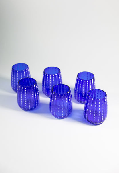 Juego de 4 vasos de cristal l Color Azul