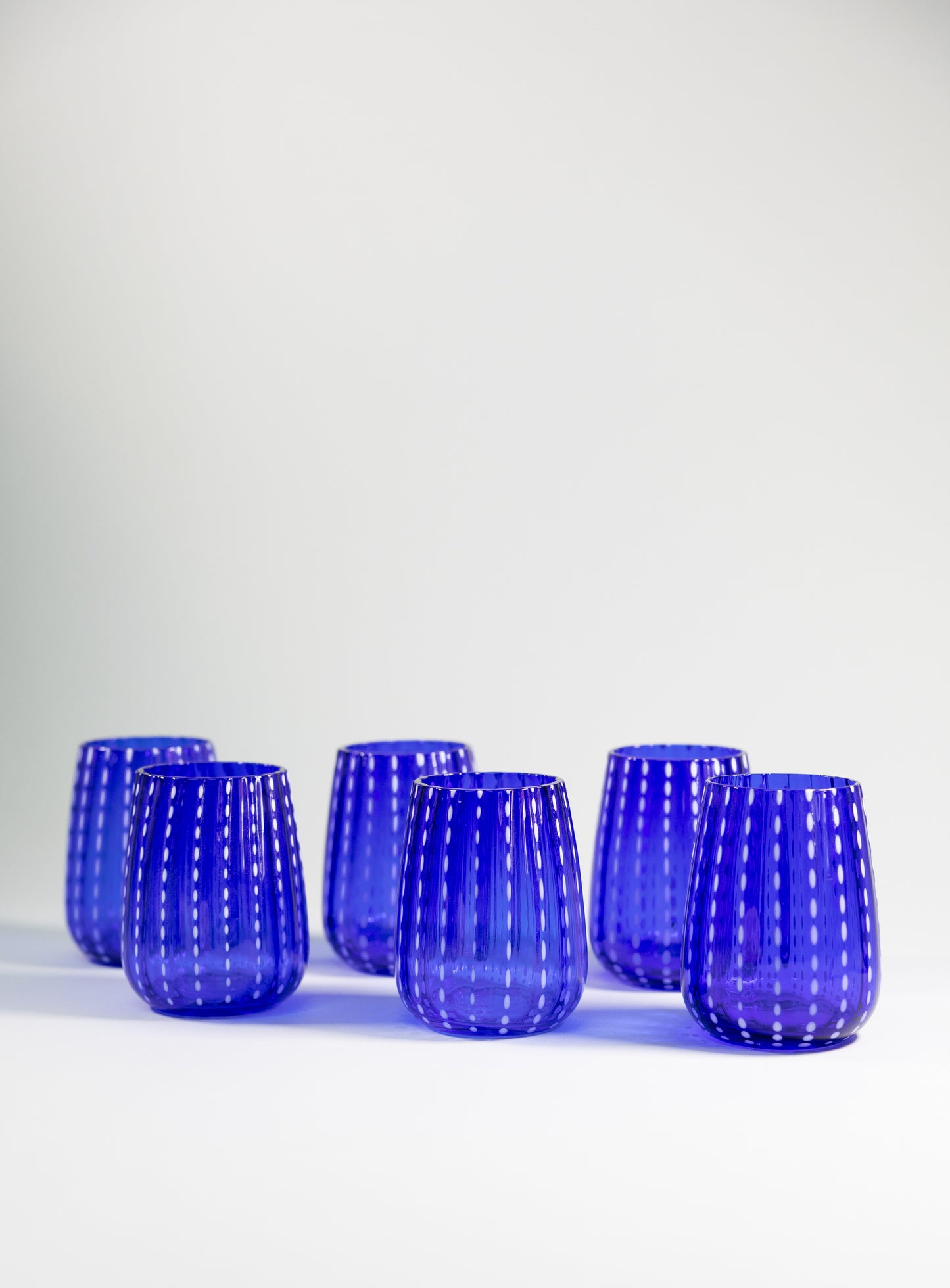 Juego de 4 vasos de cristal l Color Azul