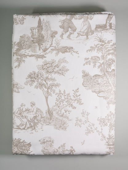 Mantel de algodón estampado Toile de Jouy