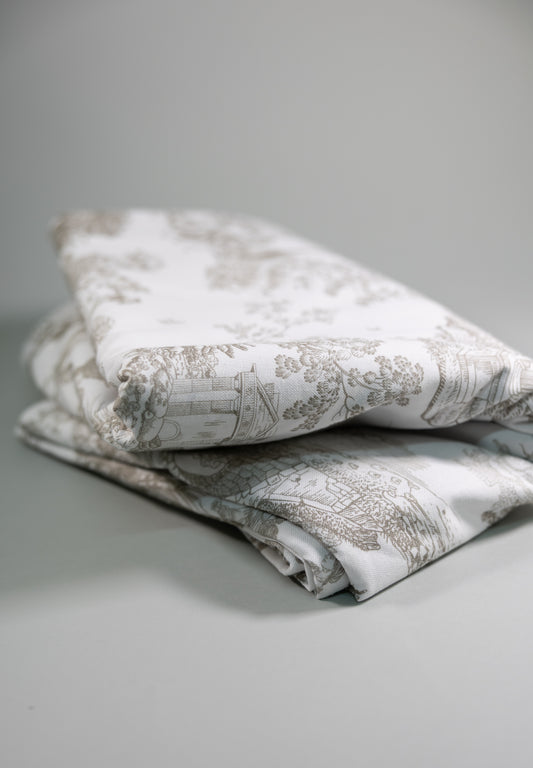 Mantel de algodón estampado Toile de Jouy