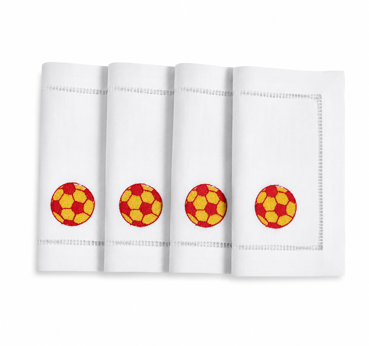 Servilleta de cocktail l Pelota de Fútbol  Amarillo/Rojo