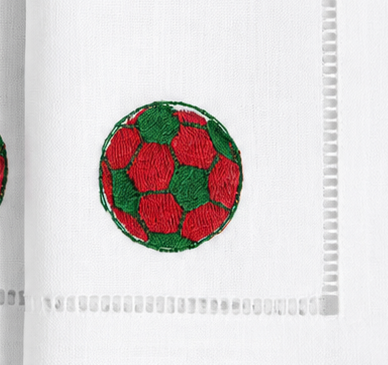 Servilleta de cocktail l Pelota de Fútbol Roja/verde