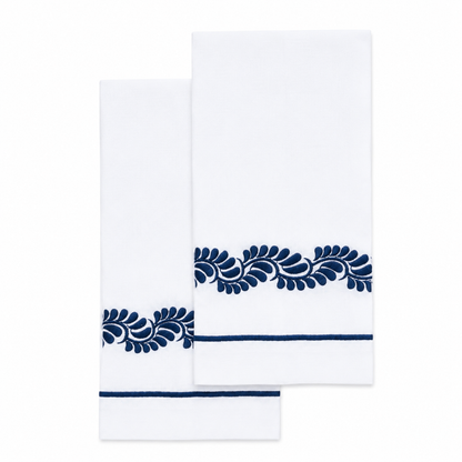 Par de toallas de lino l Talavera azul