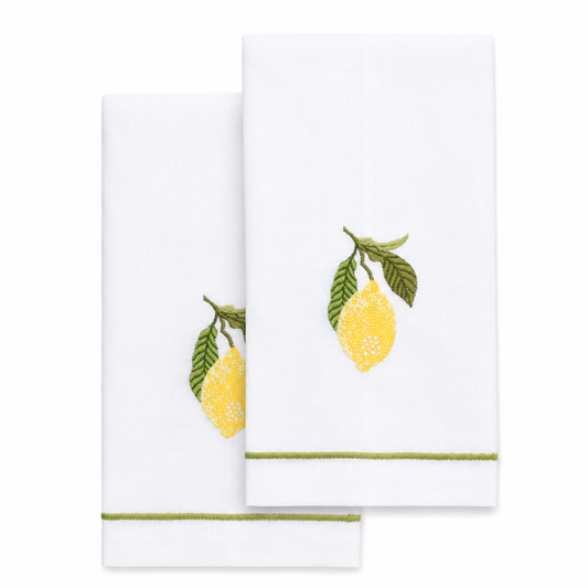 Par de toallas de lino limones