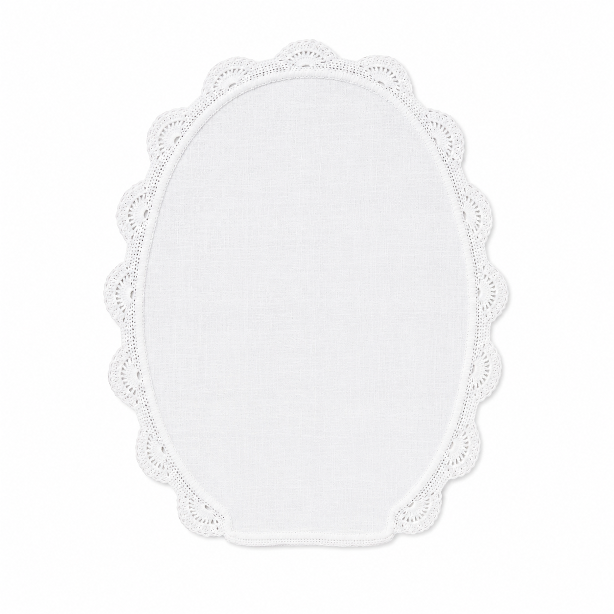 Guante de lino con orilla de crochet