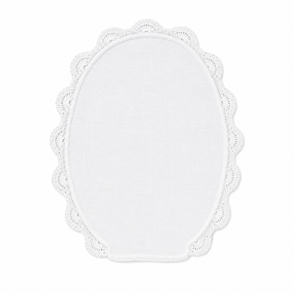 Guante de lino con orilla de crochet