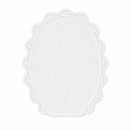 Guante de lino con orilla de crochet