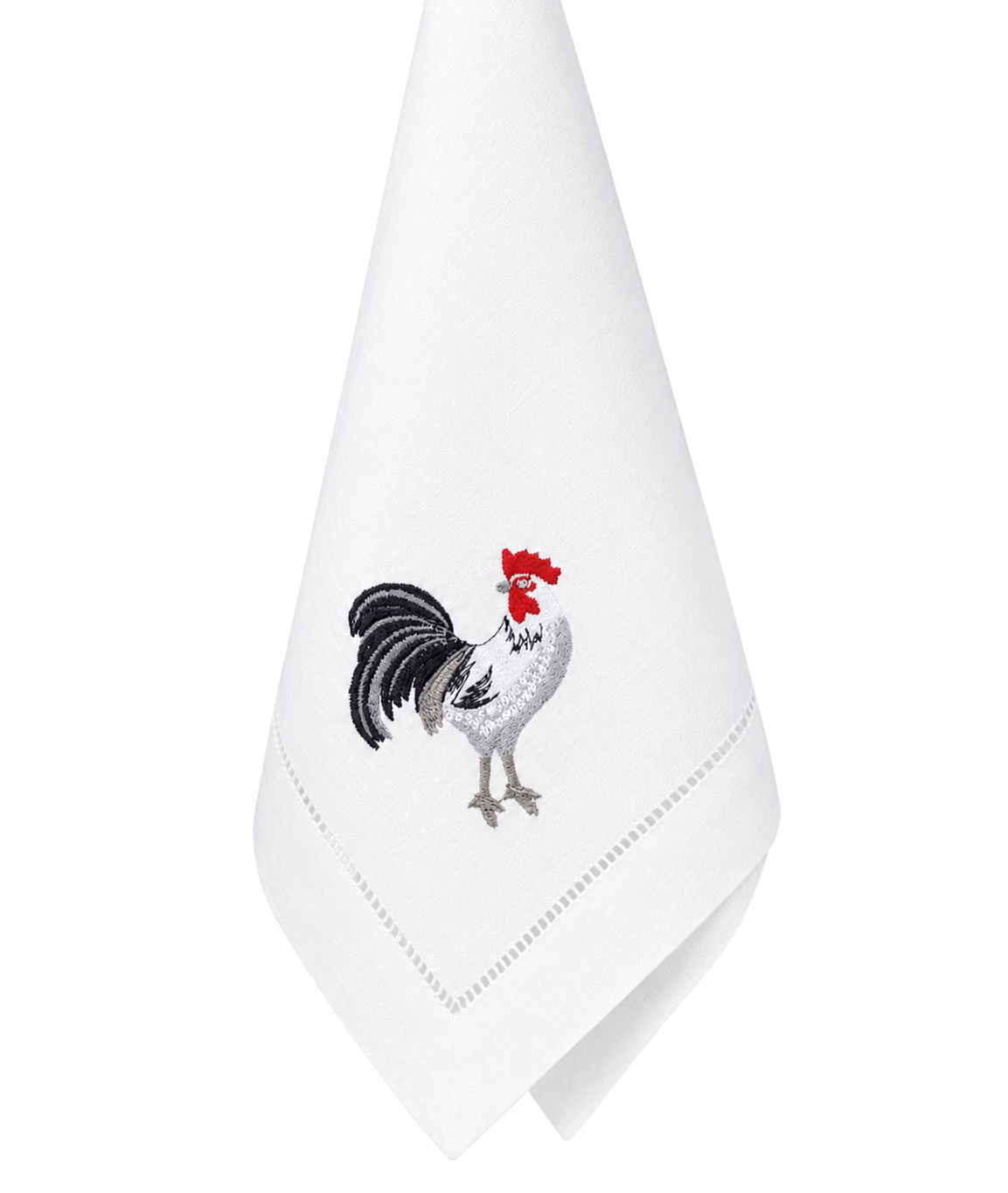 Servilleta de lino con bordado gallo
