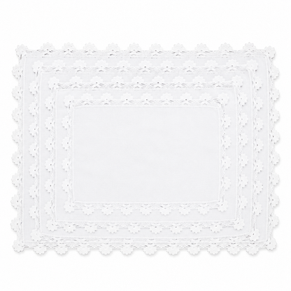 Juego de 5 charoleros punta crochet.