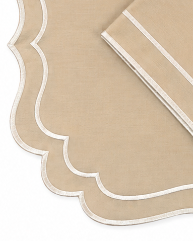 Juego de Individuales con Servilleta l Rectángulo Beige