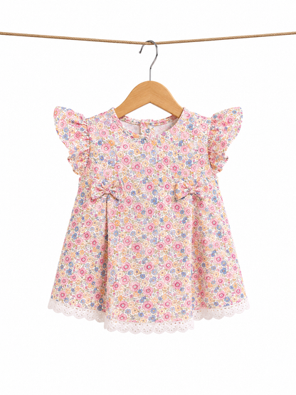Vestido floreado l Color Azul rosa