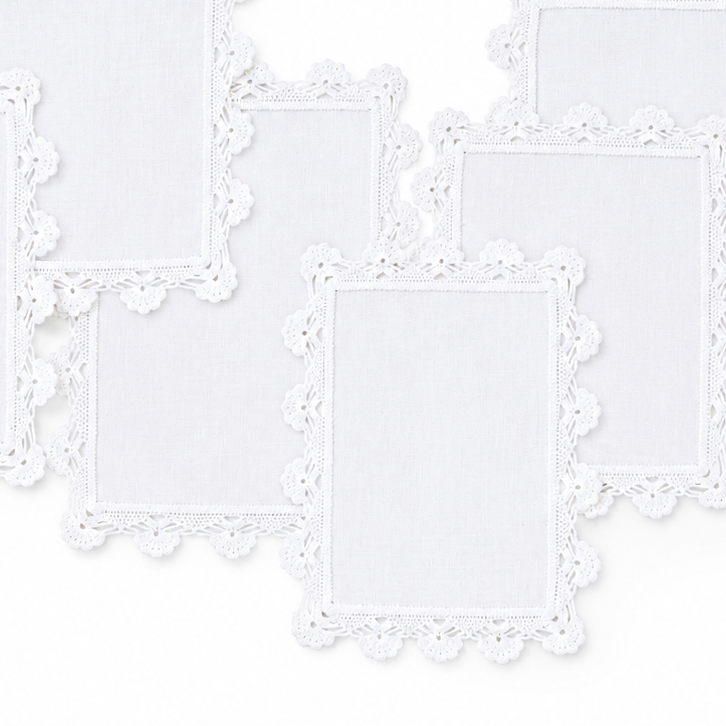 Juego de servilletas de cocktail crochet