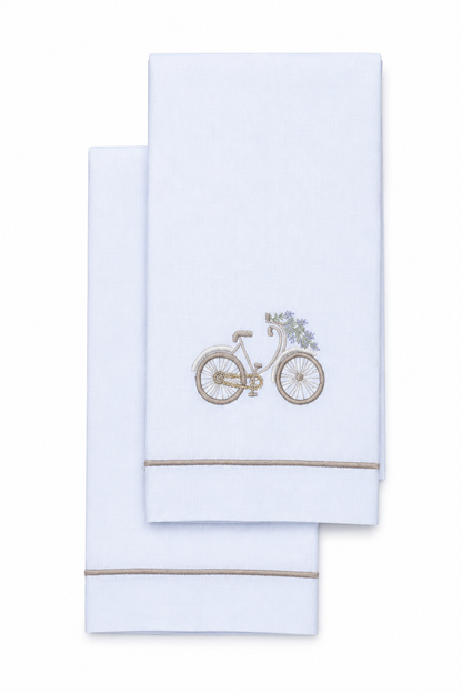 Par de toallas de lino l Bicicleta Café