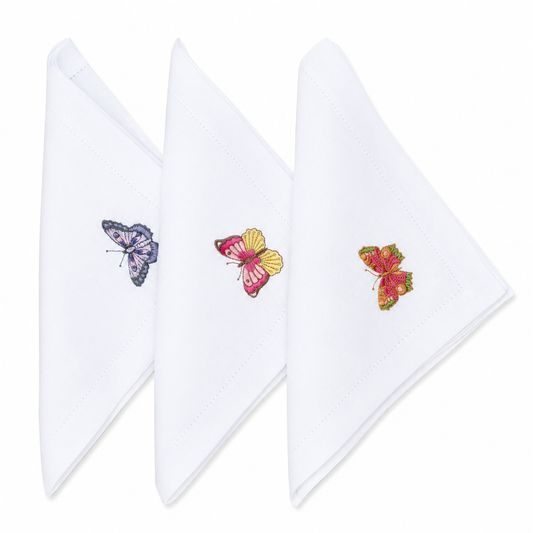 Juego de 4 servilletas mariposa