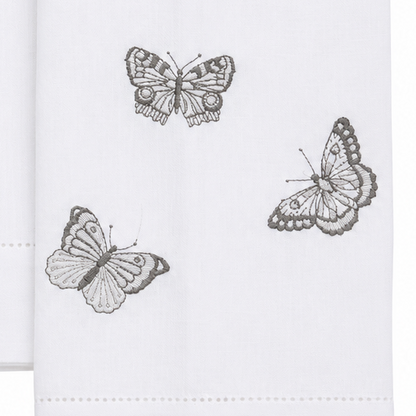 Par de toallas de lino l Mariposas grises