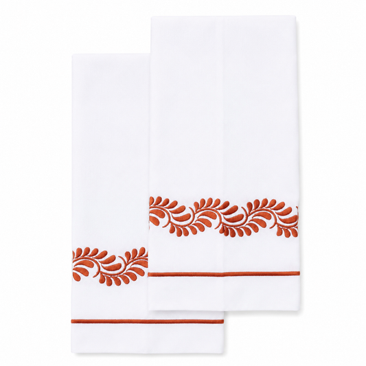 Par de toallas de lino l Talavera Rojo