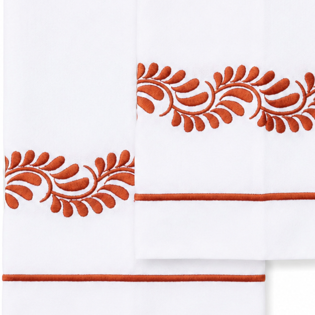 Par de toallas de lino l Talavera Rojo