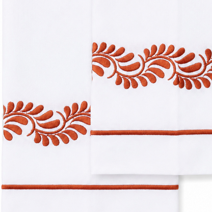 Par de toallas de lino l Talavera Rojo