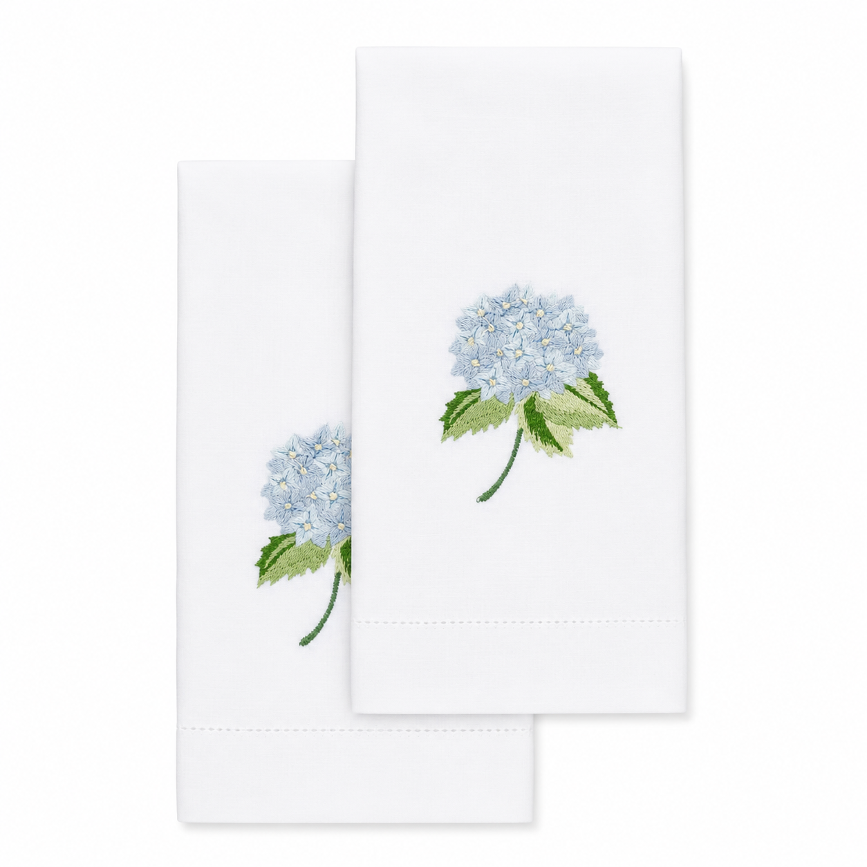 Par de toallas de lino hortensia azul