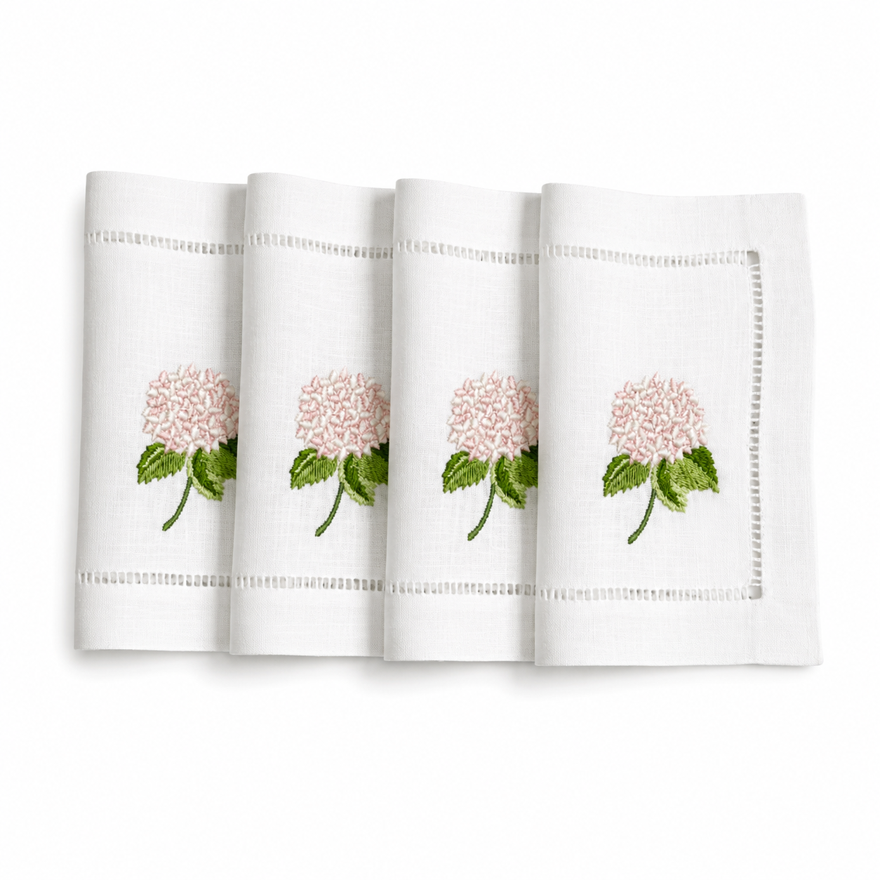 Juego de servilletas de cocktail Hortensias Rosa
