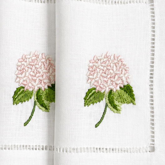 Juego de servilletas de cocktail Hortensias Rosa
