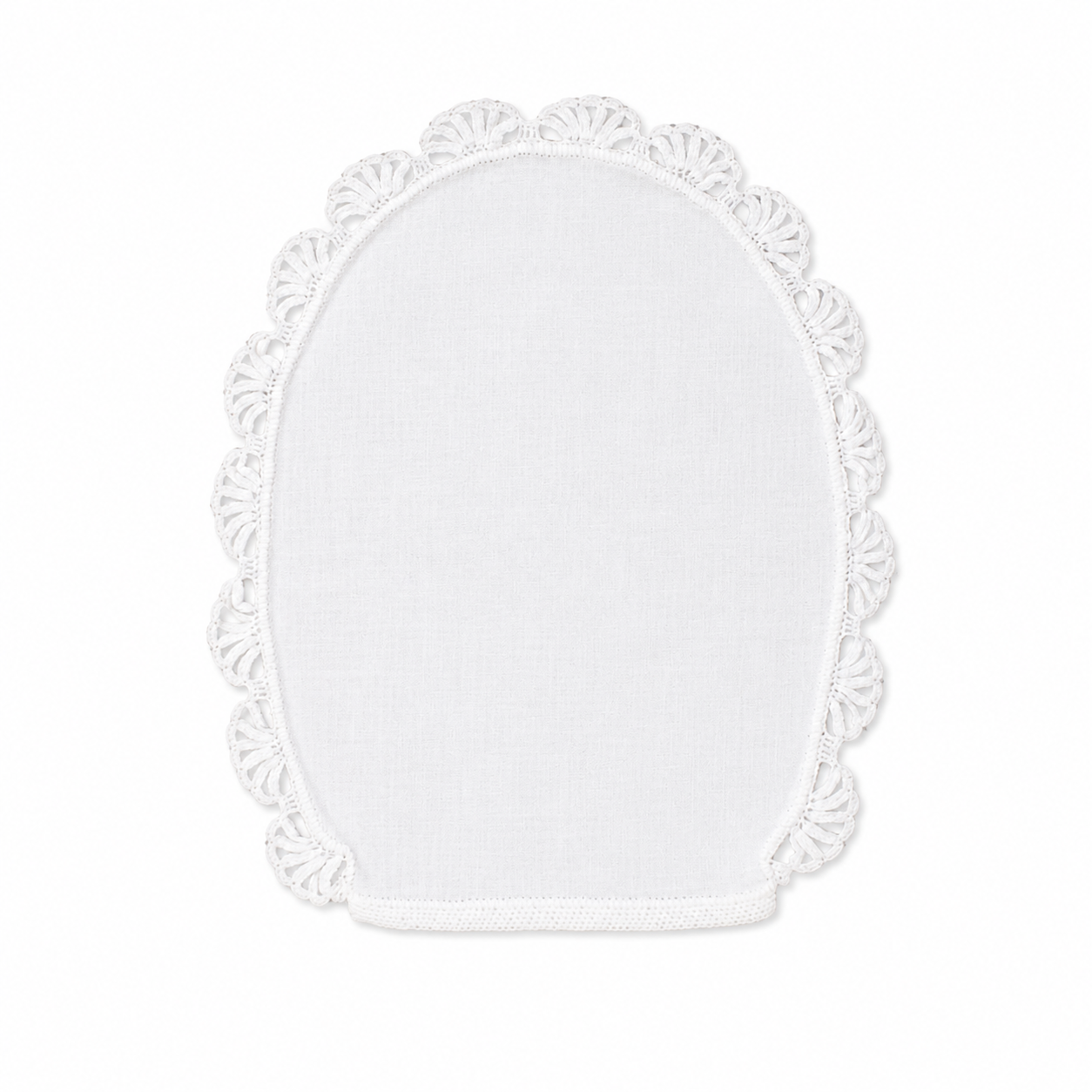 Guante de lino con orilla de crochet