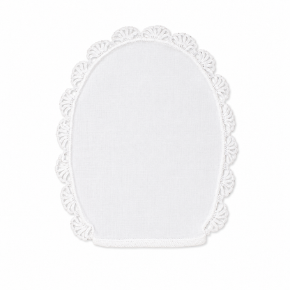 Guante de lino con orilla de crochet