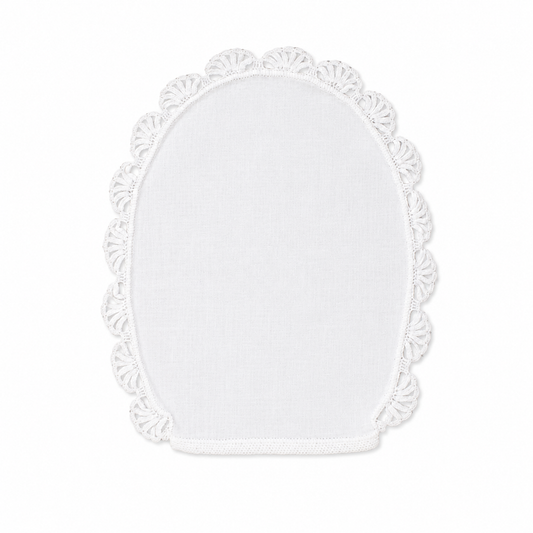 Guante de lino con orilla de crochet