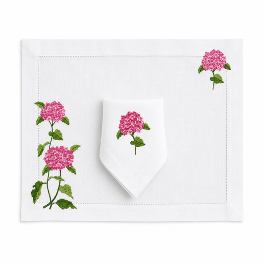 Juego de Individuales con Servilleta l Flores Rosas