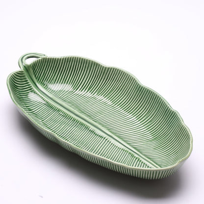 Platón de cerámica l Hoja Bananera
